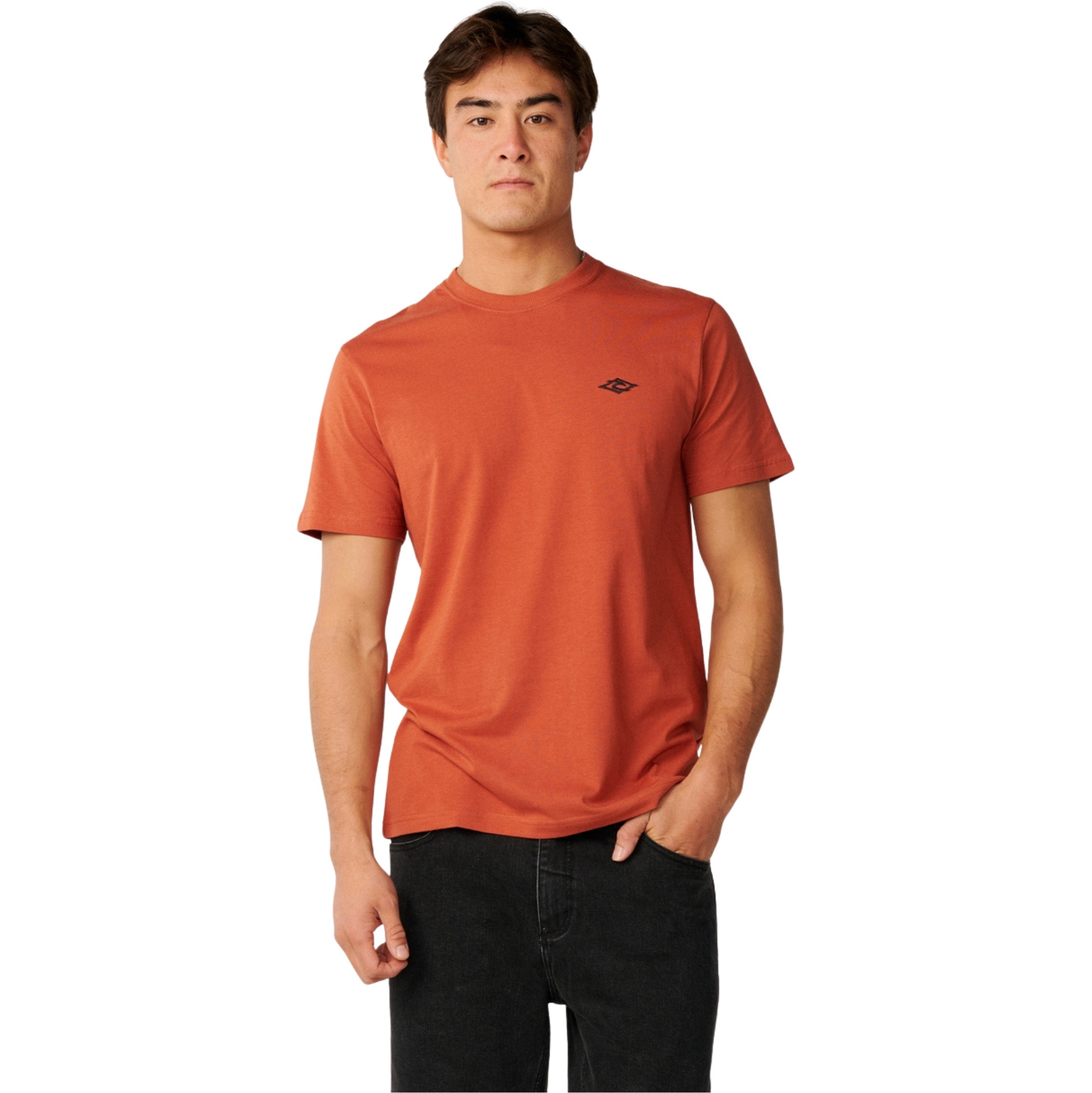 2026 Rip Curl Mens Streamline Embroid T-Shirt 10XMTE - Baked Clay